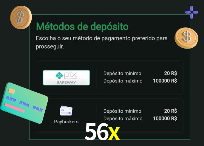 O cassino 56x oferece uma grande variedade de métodos de pagamento