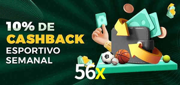 10% de bônus de cashback na 56x